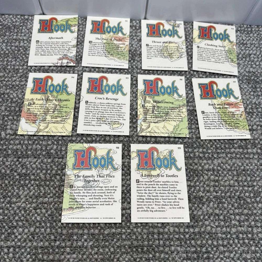 Topps‎ 1991 Hook Movie Complete 99 Set W 11 Stickers Robin Williams Peter Pan